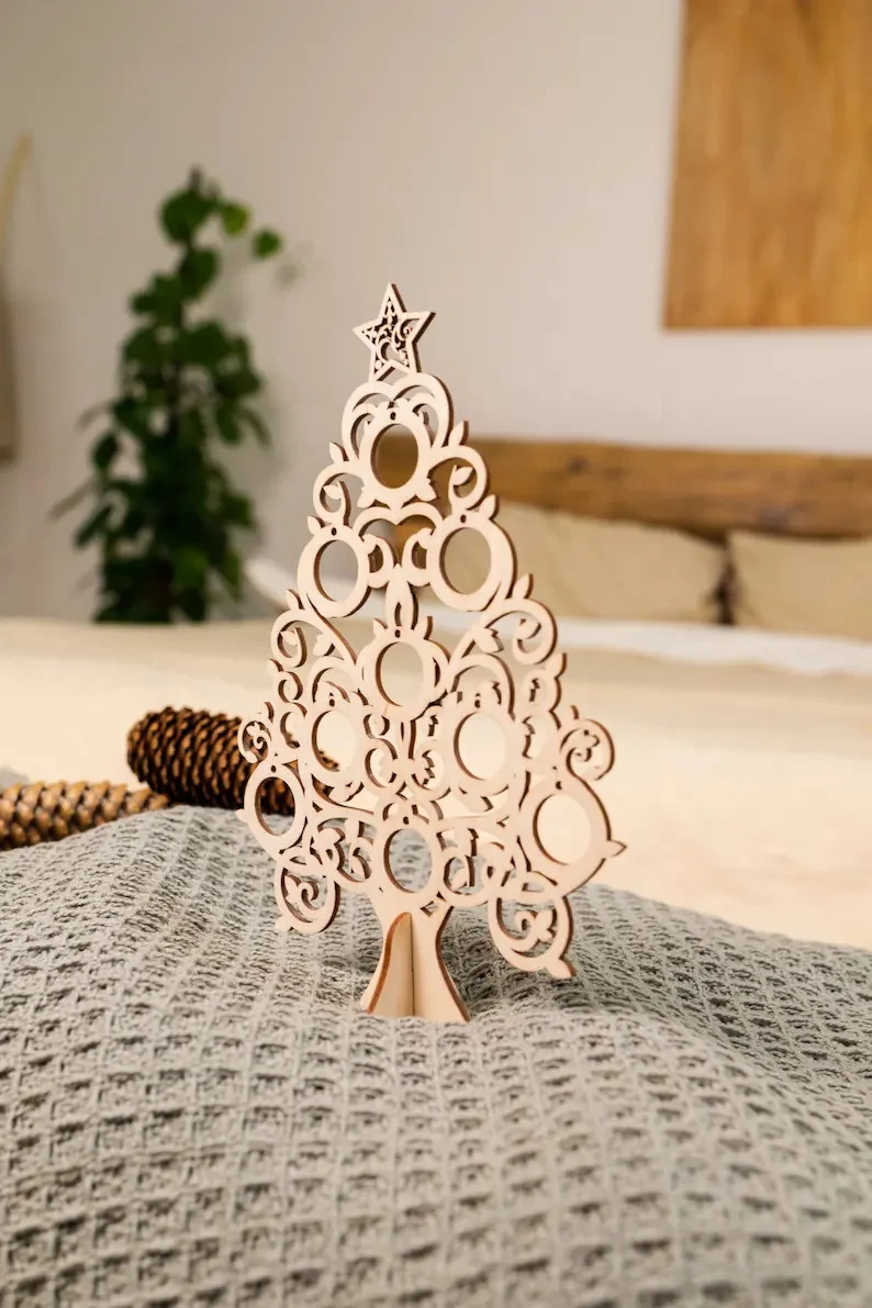 Bulk Laser Cut Religious Animal Theme Wooden Christmas Tree for Wood Crafts Home Decor Wall Signs & Boxes From Vietnam