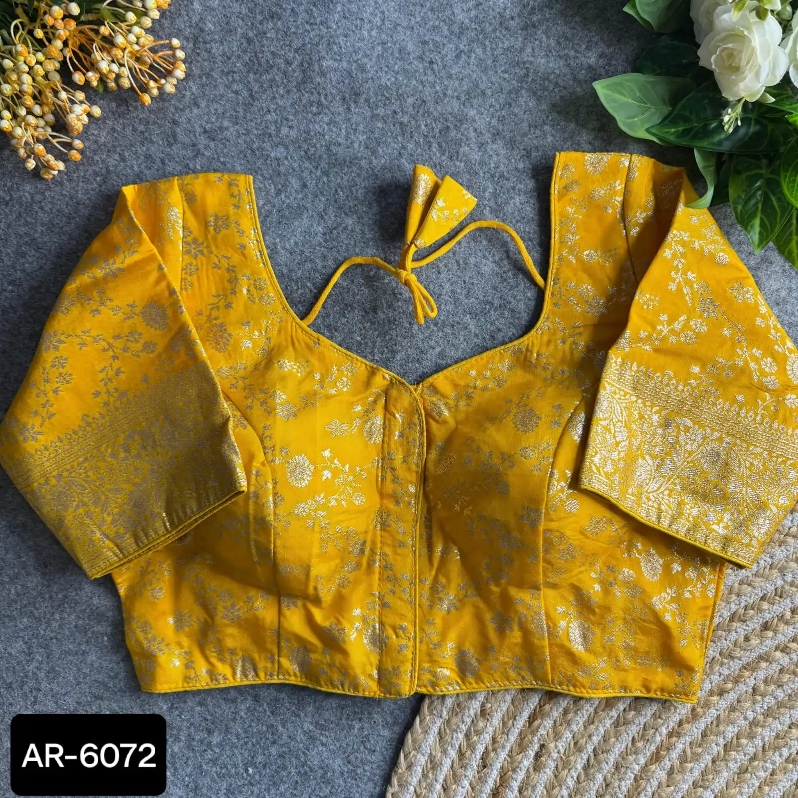 Heavy Designer Embroidery Work Long Sleeve Dola Silk Blouse Readymade Indian Pakistani Clothing Weaving Work Exquisite