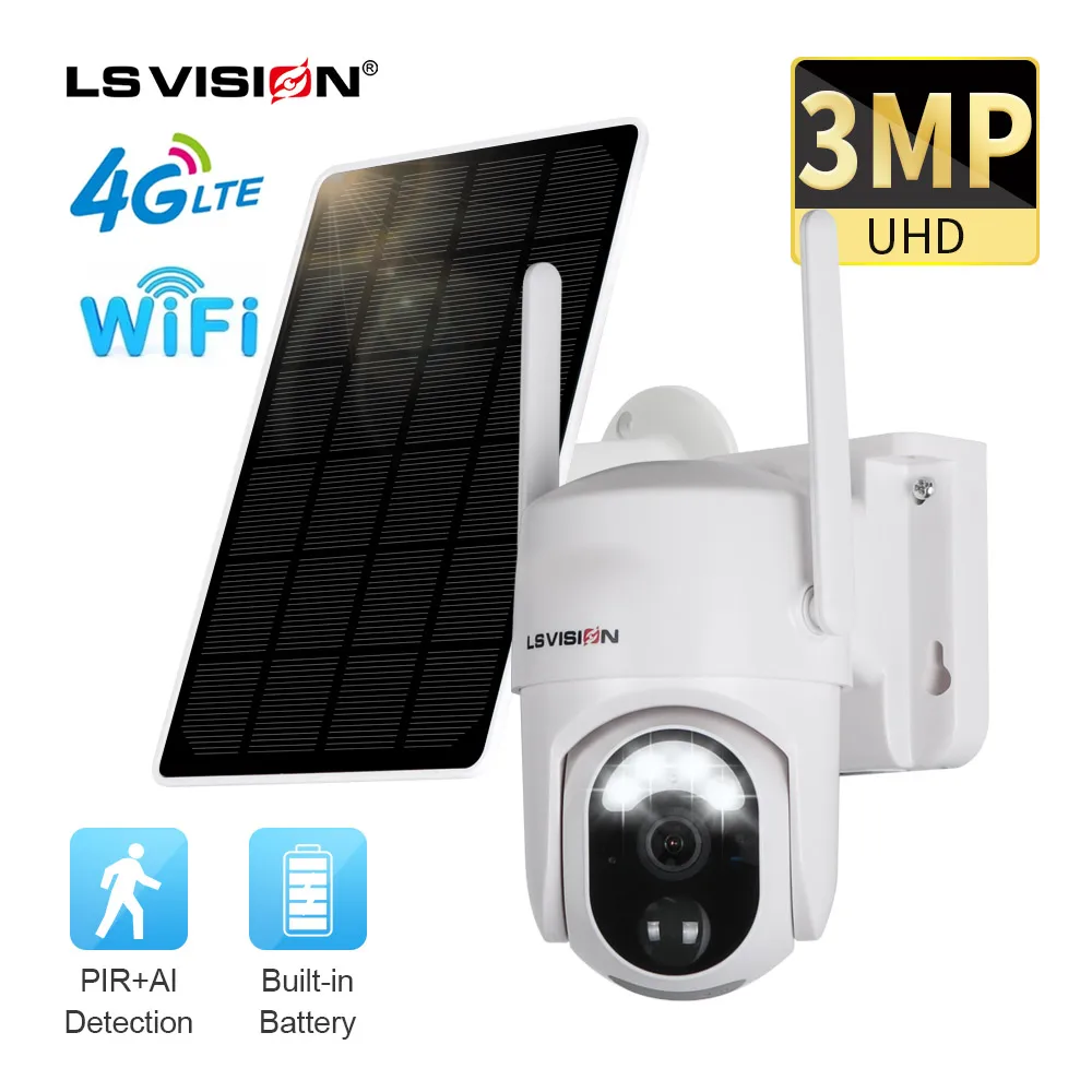LS VISION 5MP 4G WIFI HD PTZ Solar Powered Security Cam