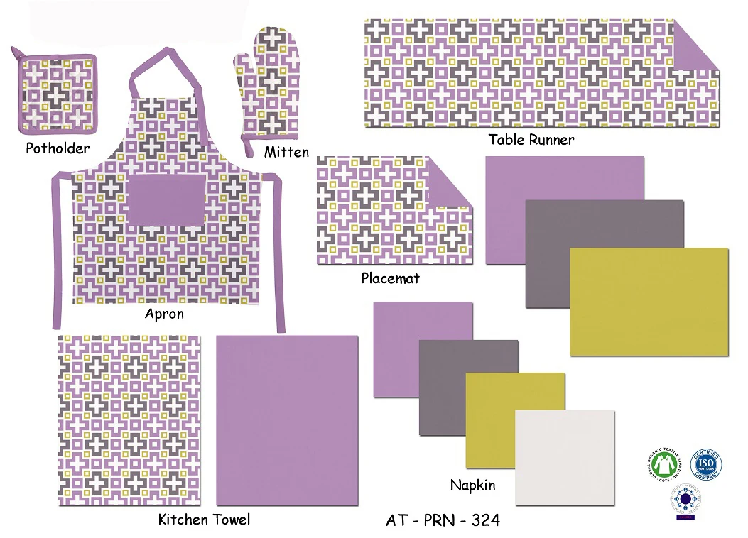 100 Cotton And Organic Cotton Oekotex Certified Kitchen Apron Set