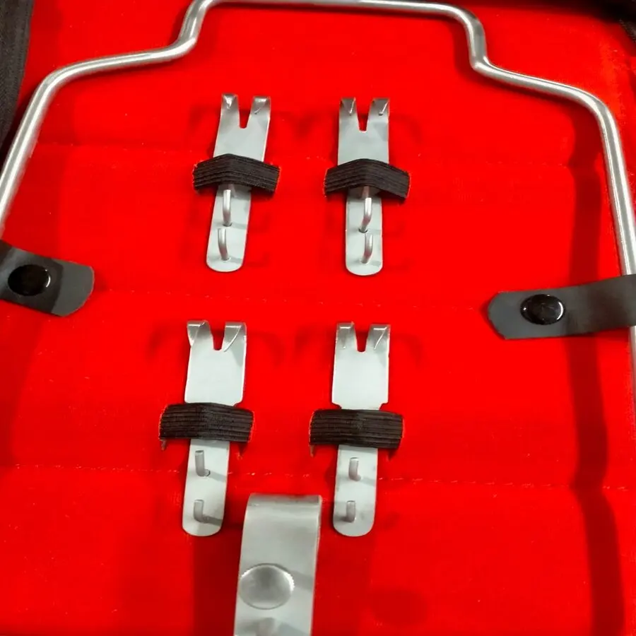 Veterinary Instrument Set Rumenotomy Instruments with 1 Frame 18 X 27 cm 2 Vulsellum Forceps 24 cm 8 Fixation Hooks 7 cm