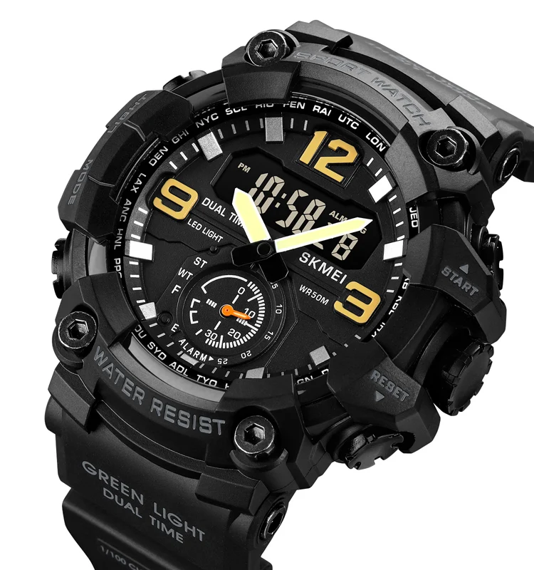 Skmei 1965 Double Movt Watch Waterproof Digital Sports Watch for Men - Main Image