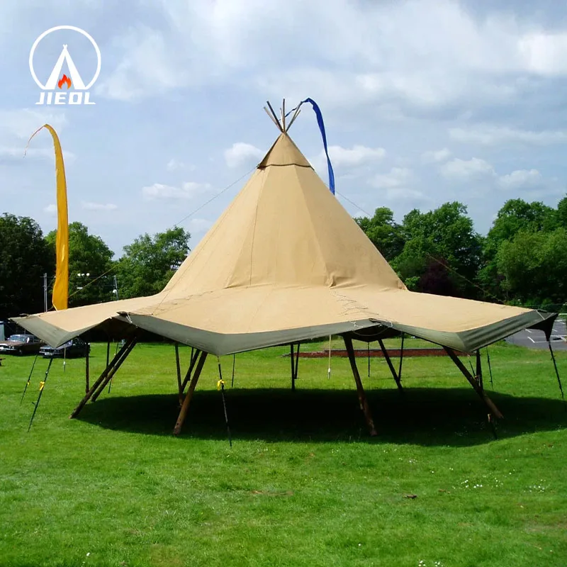Langlebiges Groes Tipi-Zelt Perfekt fr Camping bei Jedem Wetter Festivals  Zelte