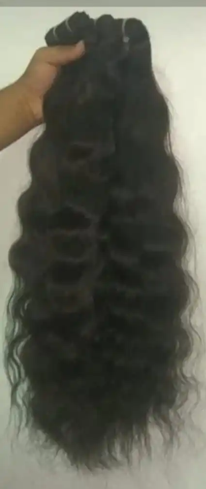 SINGLE DONOR UNPROCESSED RAW HAIR  INDIAN NATURAL WAVY TEMPLE HAIR