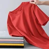 [Solid color short sleeves] Red