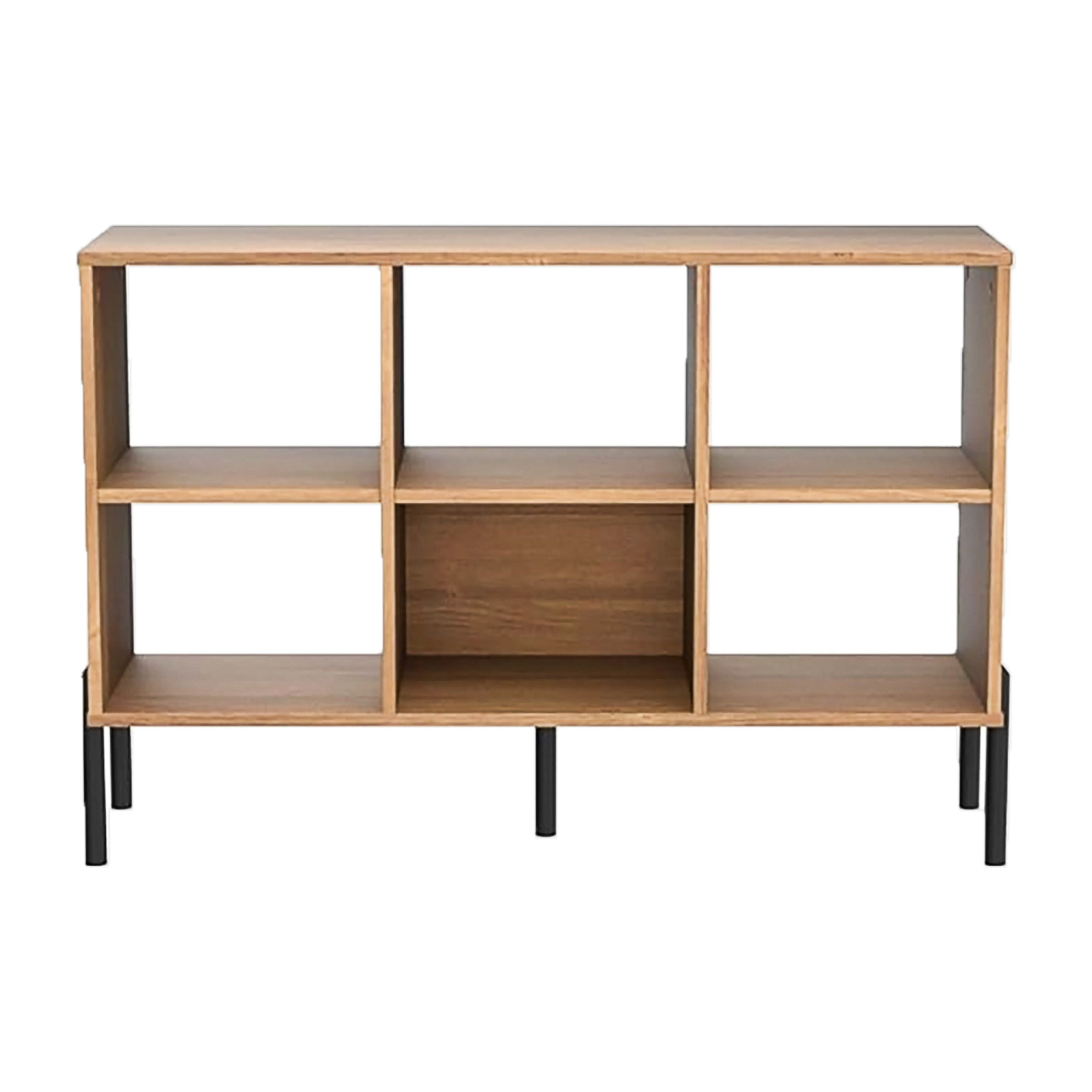 Bookcase Solid Teak Wood Rustic For Indoor Room Natural Finish With