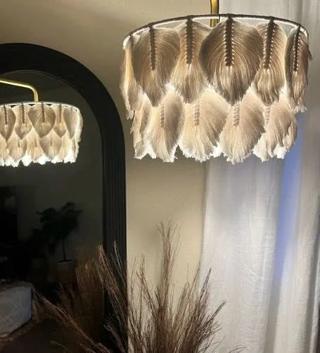 MULTIMINE LEAF MACRAME HANGING LAMPSHADE BEAUTIFUL WHOLESALES