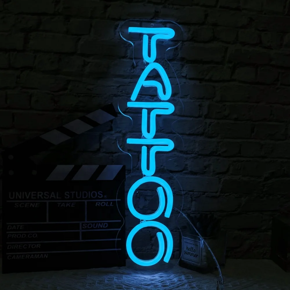 Jesalah Tattoo Neon Sign (Grün), Dimmbar, 10,8x40 Cm, USB, Für Laden-Deko, Bar, Salon, Man Cave