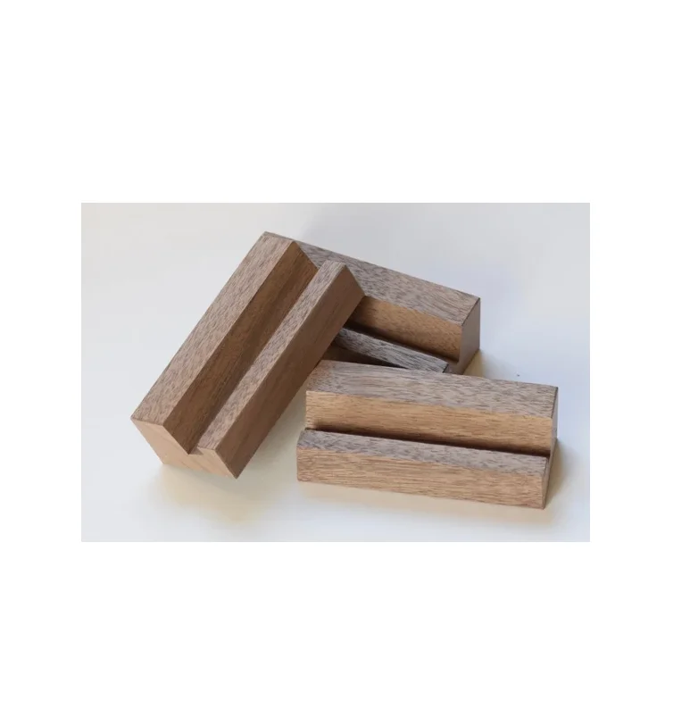 Personalized Acacia Wooden Business Cards Holder With Pen Tableware Decor Multi Functional Wood Card