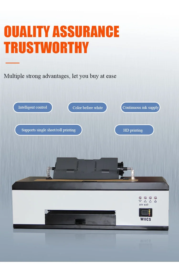 Direct to Film Printing Machine A3 30cm B30-1390 B31-1800 DTF Printer for DTF Digital Printing to Design DIY Logo