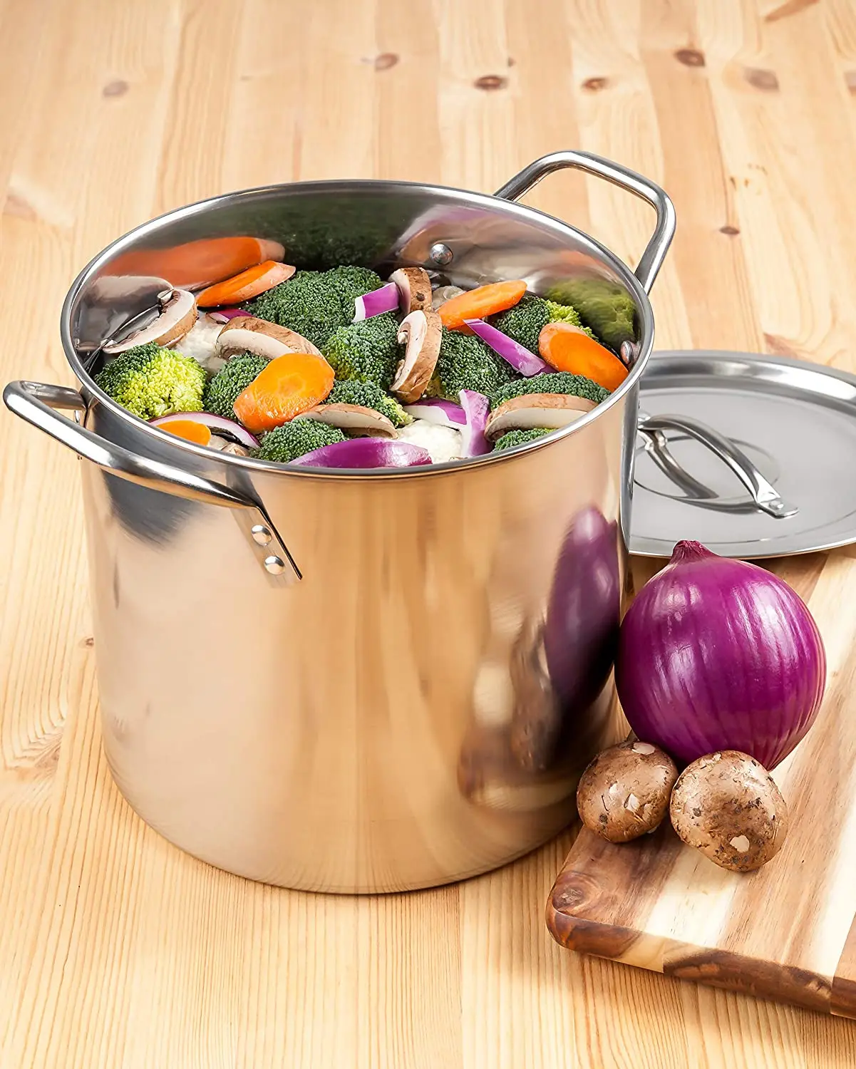 Mainstays Stainless Steel 16 Quart Stockpot with Lid 