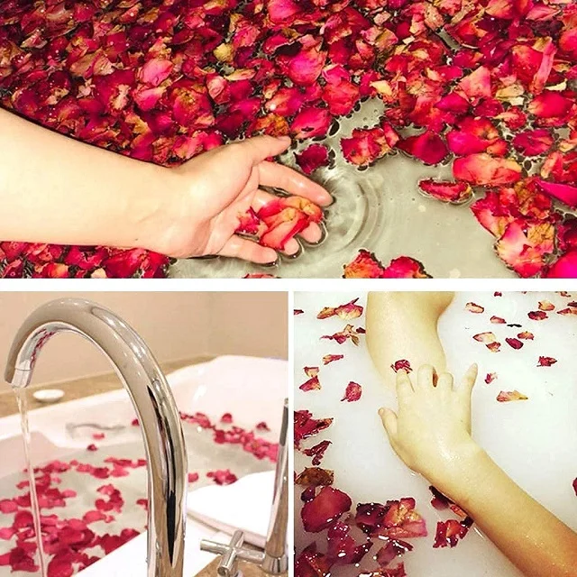 Getrocknete Rosenblätter – 200g, Natürliche Rote Rosen, Für Bad, Hochzeit, Deko & DIY
