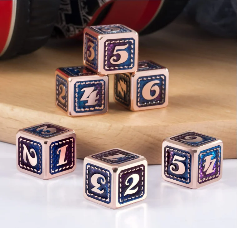 Оптовая продажа DND 6 кости изготовленные на заказ D6 металлический Дракон D6 для настольной игры и tebletop игры