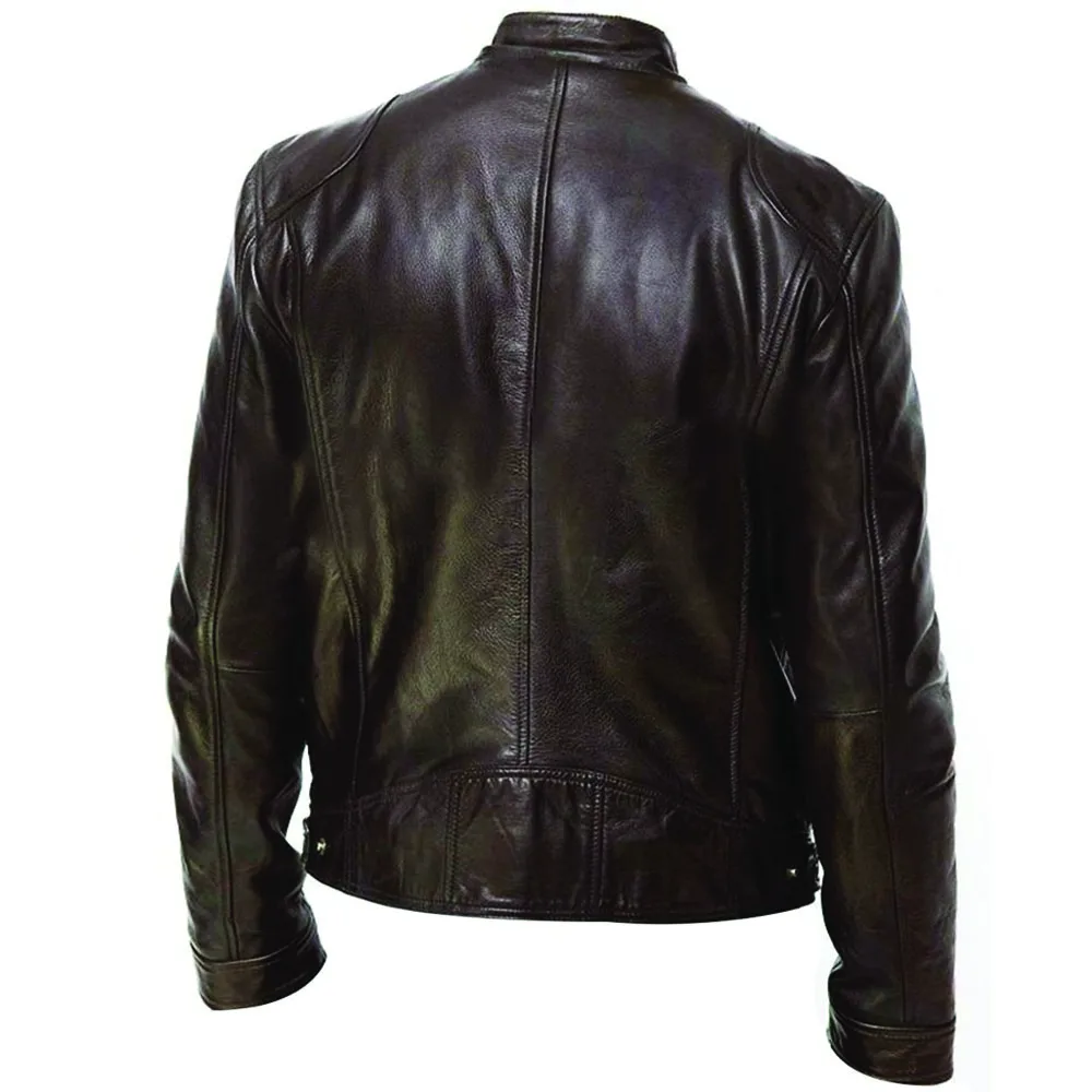 Genuine Sheepskin Bomber Leather Jacket Men Motorcycle Leather Jackets