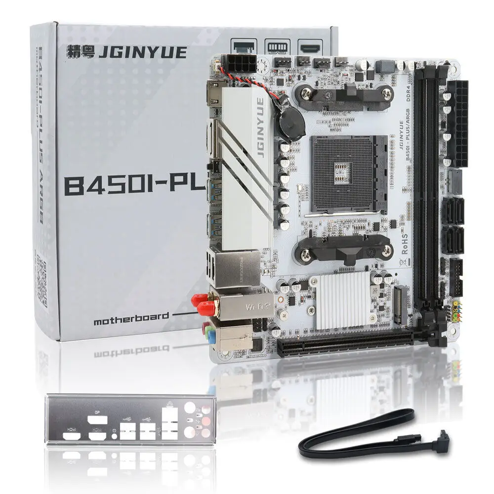 JGINYUE B450I-PLUS ARGB Mini-ITX Motherboard for AMD AM4 CPUs
