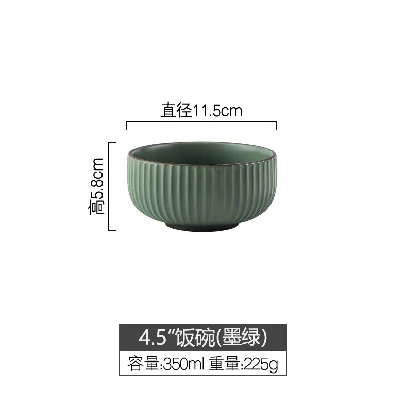 Зеленая матовая керамическая посуда из 12 предметов набор для посуды ежедневный Набор использования в микроволновой печи