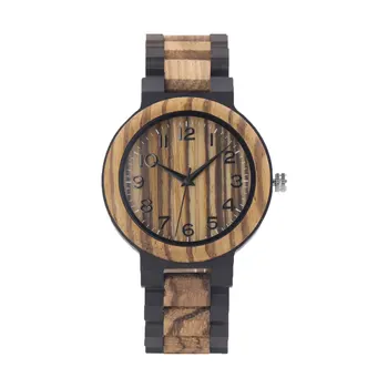 TJW Men's wooden watch Simple watch 44mm dial diameter Natural rest wooden watch ODM customization Small batch custom logo