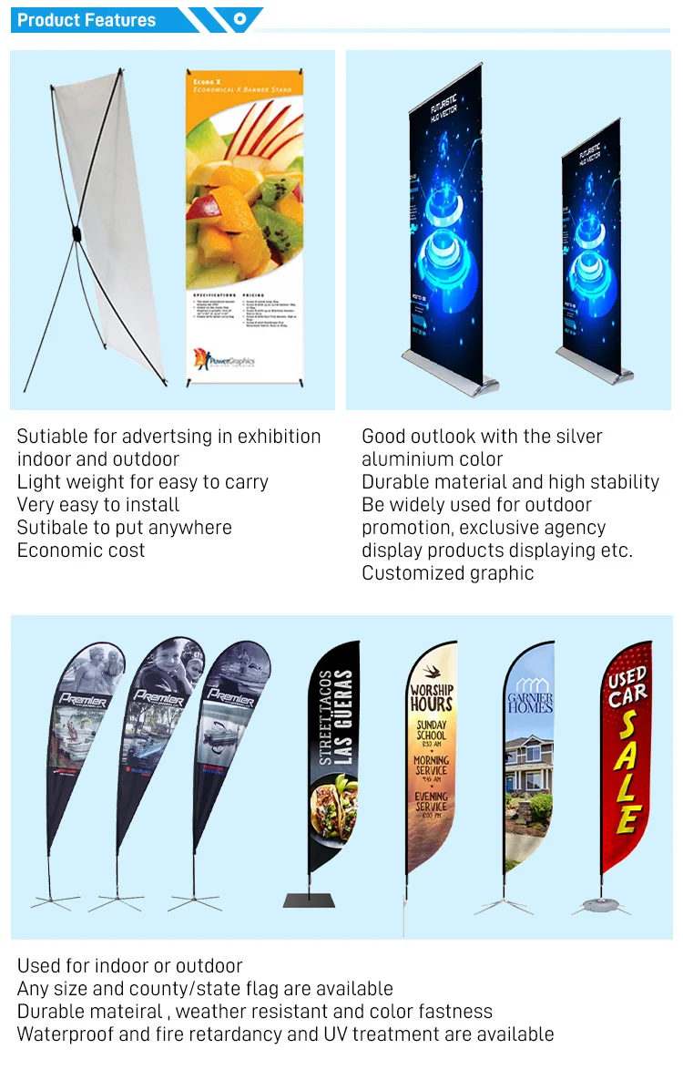 Custom outdoor hot sale backdrop poster stand display trade show retractable banner roll up banner