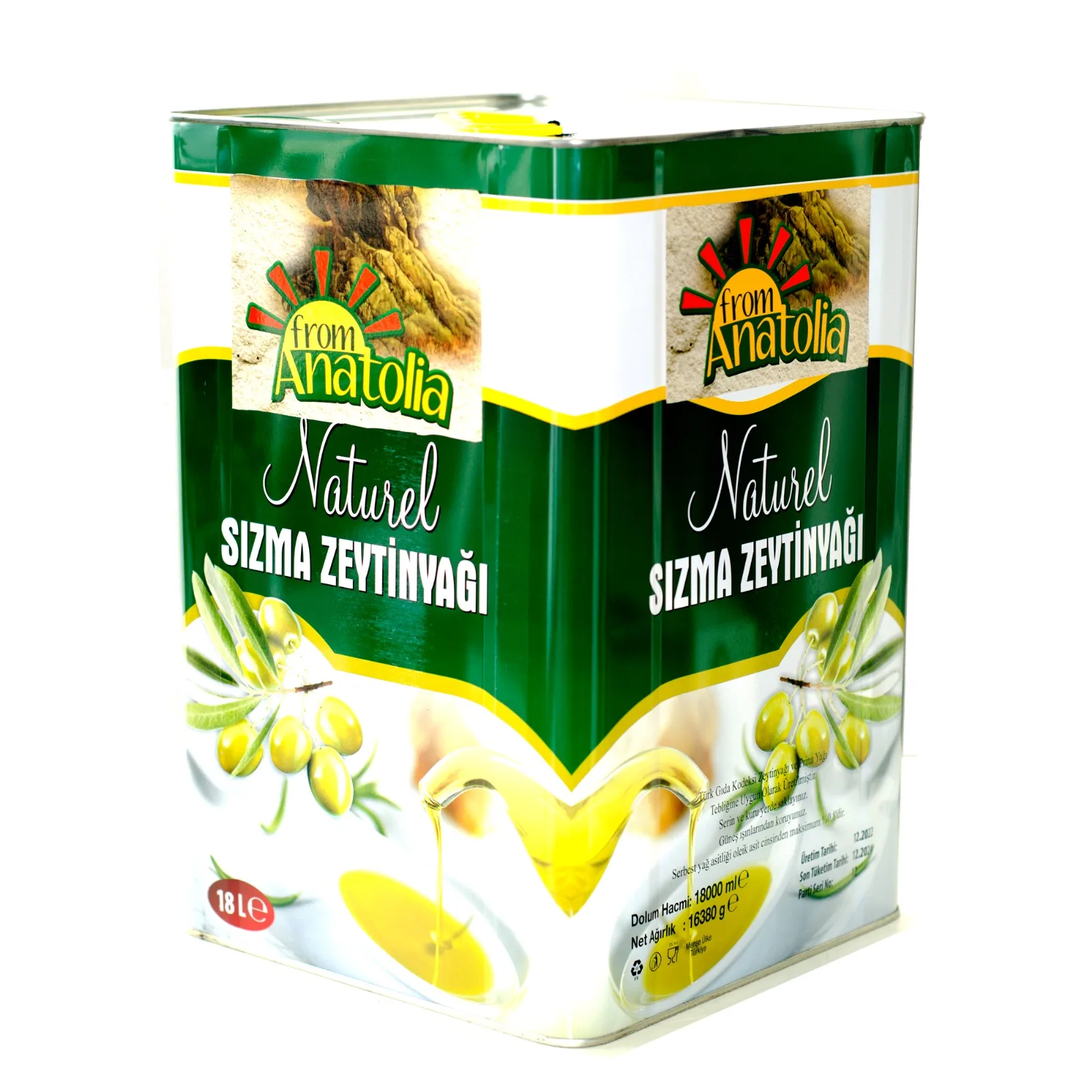 Лучшее качество высокое от холодного отжима Анатолии оливковое масло первого 18 л олова из Эгейского региона индейки