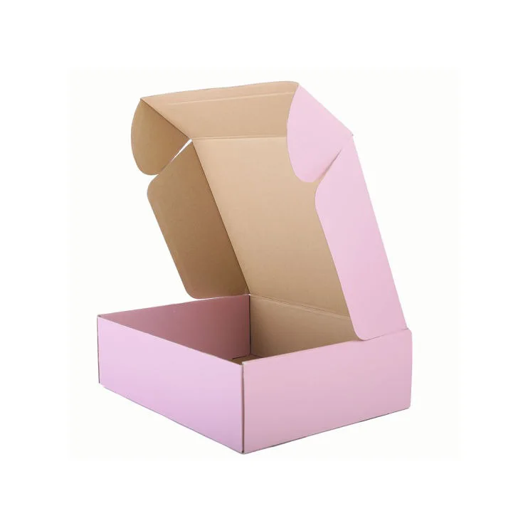 Custom Corrugated Mailing Box. Pink Kraft Paper For Clothes Shipping