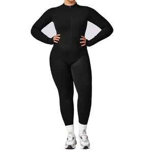 Custom Plus Size  Workout Yoga Sets Fitness Women Gym Clothing Long Sleeve High Waist Legging Tracksuits Yoga Outfits Sets 4XL