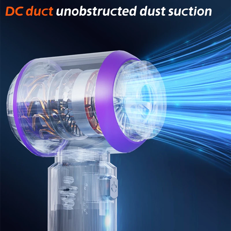 PCMOS Luxury Cordless Handheld Vacuum Cleaner High-Power Wireless Mini Car Vacuum ABS Dry Cleaning Function 15KPa Suction Silver - view 6