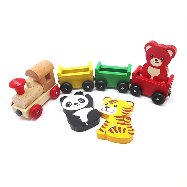 Baby Wooden Animal Train Building Blocks Toys - Buy Early Educational ...