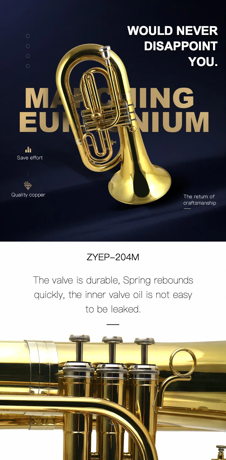 High Quality Marching Euphonium Brass Instruments Wholesale Suppliers