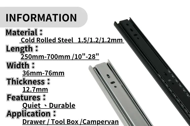 Drawer Slide Rail Telescoping Buffer Double Spring Storage Box Taiwan