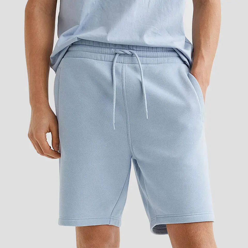 Wholeale peso pesado 100% algodón gimnasio corto deporte polar francés Terry transpirable sudor corto hombres correr entrenamiento 453_voghion.com