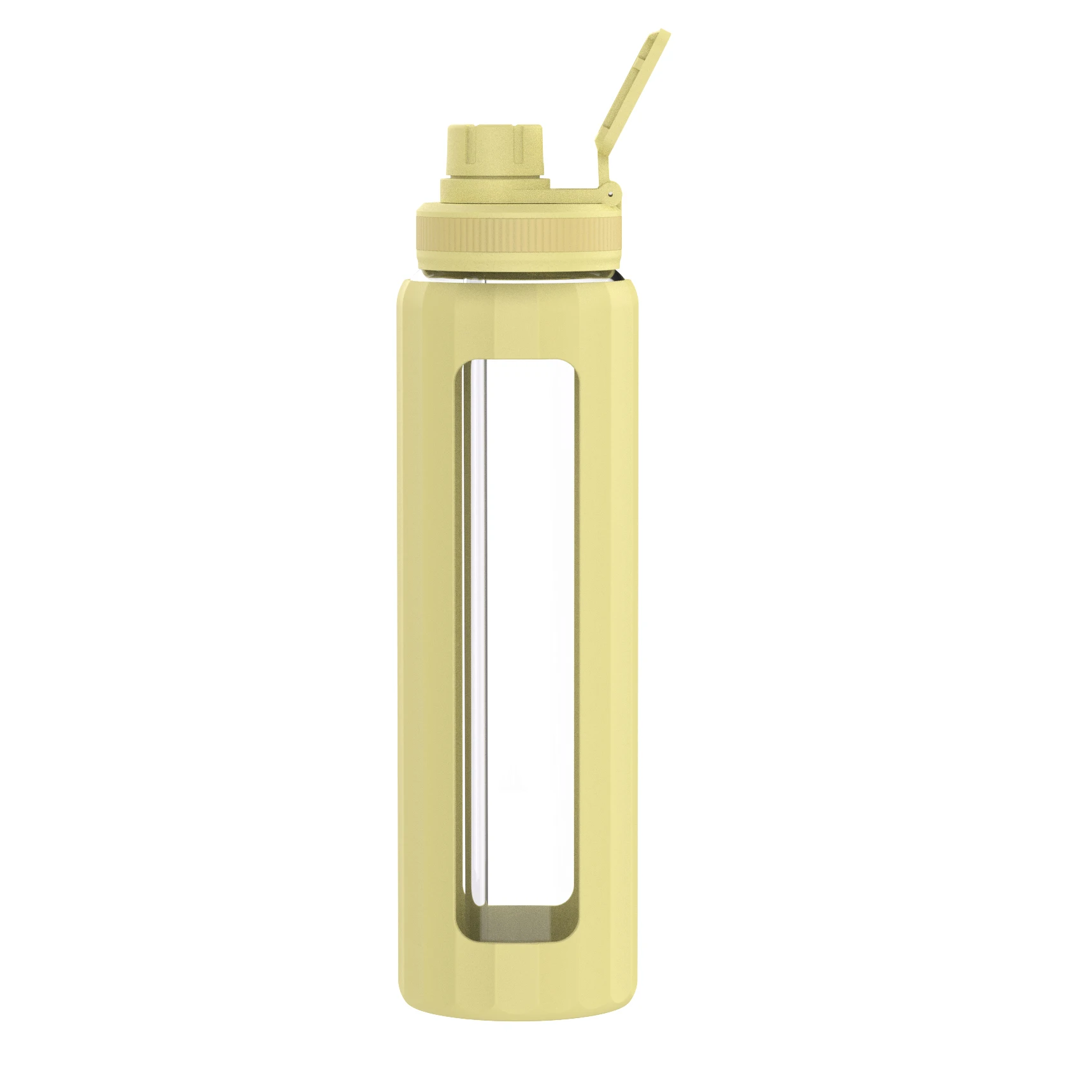 Glass Water Bottles 32 oz - Easy to Carry 1 Liter Glass Water Bottle with  Silicone Sleeve, Straw & 1 BPA Free Lid Customized