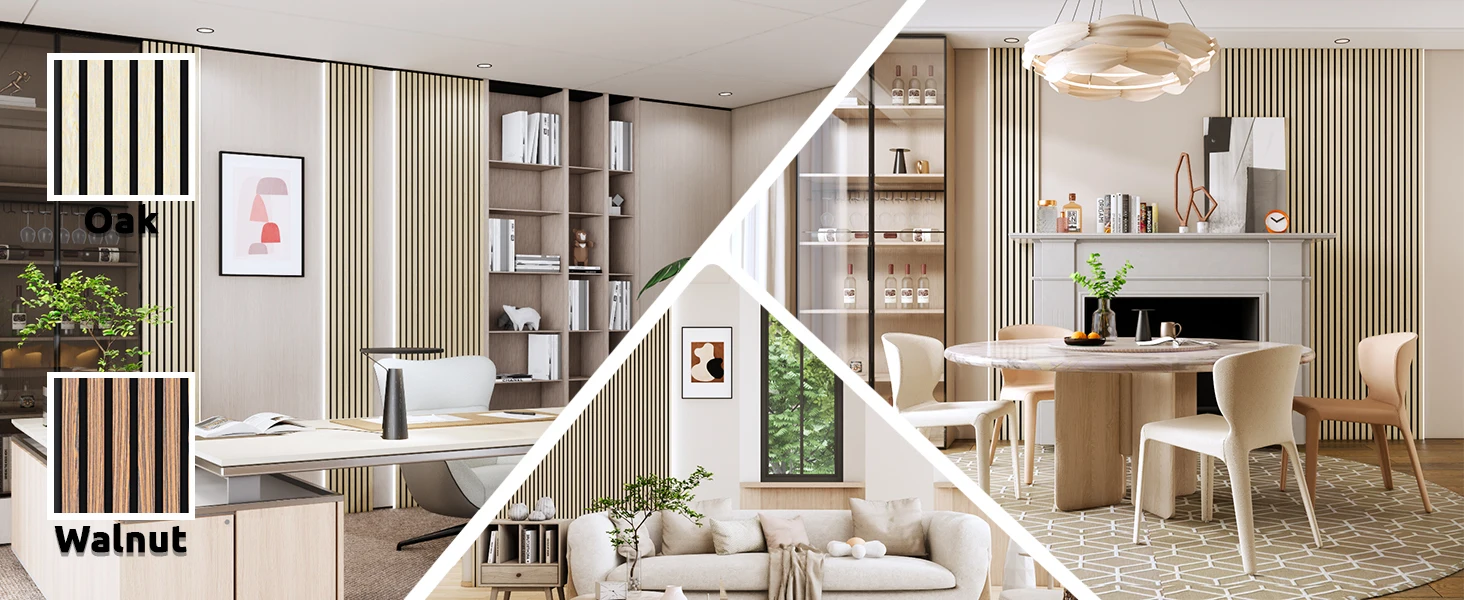 Modern Eco-Friendly Oak Acoustic Slat MDF Wood Panels with 80% Noise Reduction for Hotel Apartment Hospital School Soundproofing details