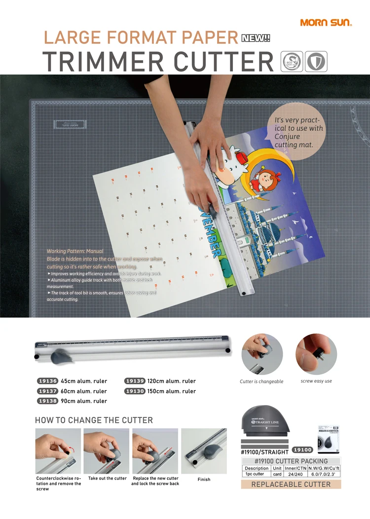 Large Format Paper Trimmer Cutter 60cm Aluminum Ruler Paper Trimmer