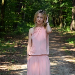 Vintage Women's 100% Cotton Maxi Dress Solid Plain Dyed Gauzy Dirty Pink Long Sleeveless Woven Design Tied Natural Eco-Friendly