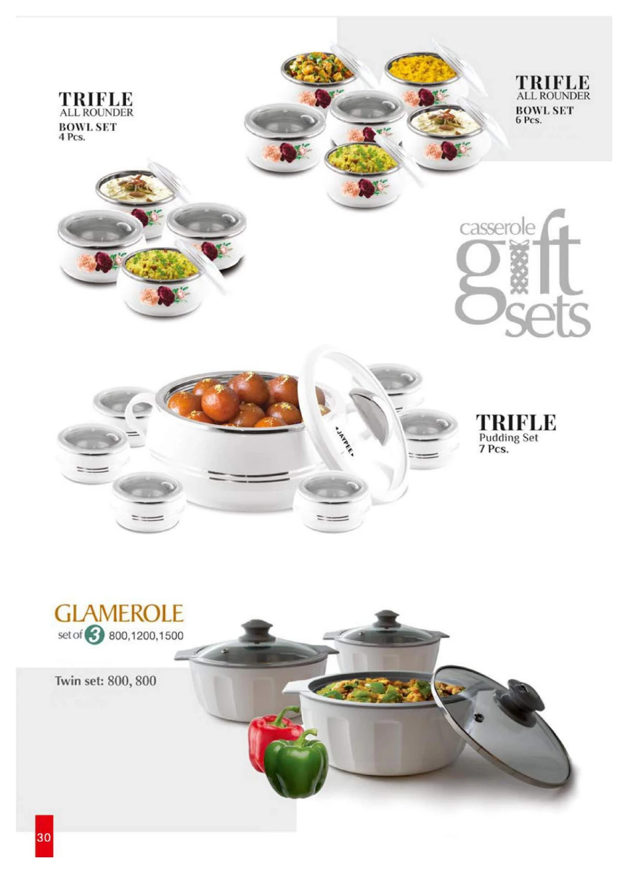 Steel Cookware Set 3 Pcs Casserole Cooking Pot Set  Plastic with Stainless Steel Hot Pot 3 Liter 2 Litre