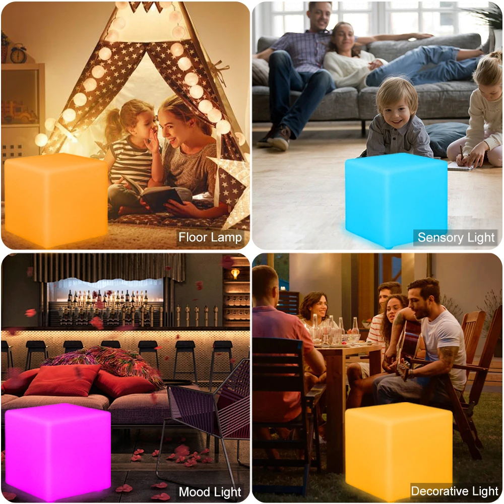 59 inch led glowing cube square stool ip65 outdoor waterproof cube light led remote controlled cube-8