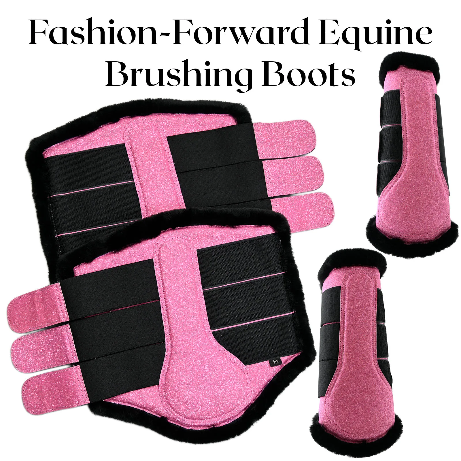 Bottes De Brossage Pour Cheval – Néoprène Et Caoutchouc – Noir/Rouge/Bleu – Neuves