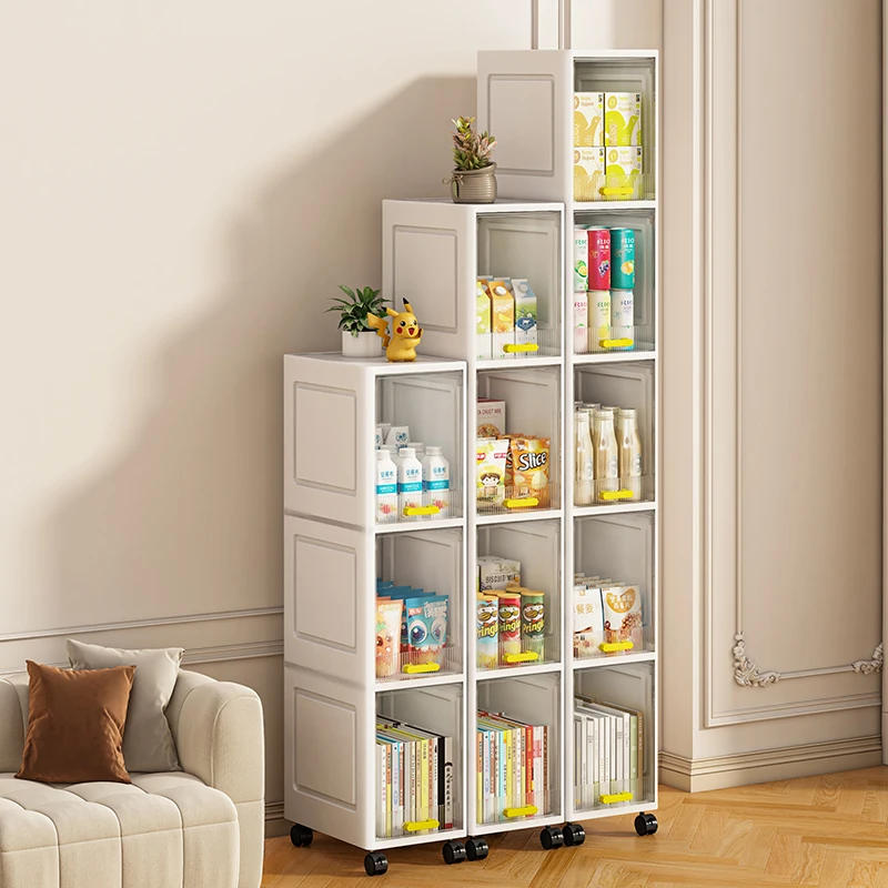 WANUO 3/4/5-Tier Kitchen Storage Cart Plastic Storage Cart Vertical Slim Storage Cabinet for Narrow Spaces