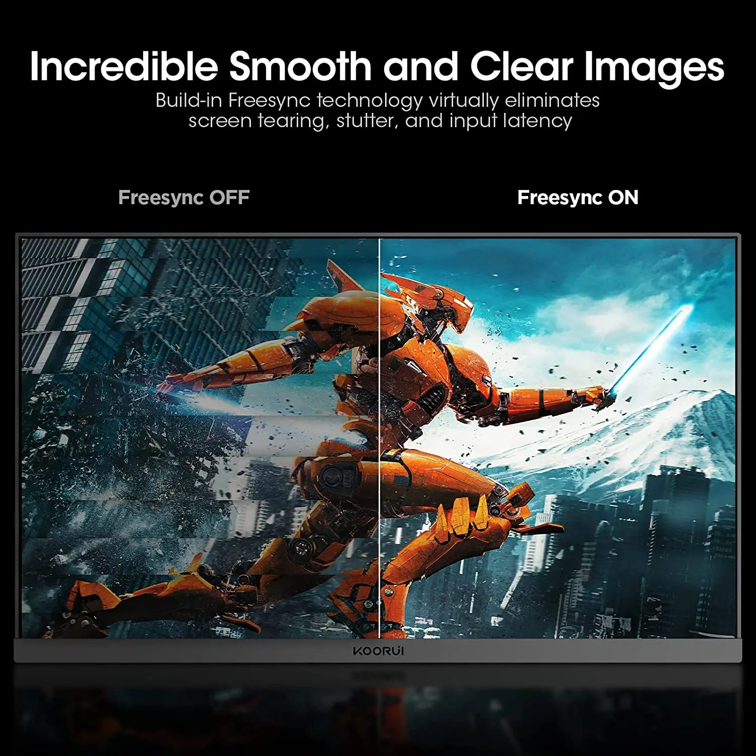 KOORUI 24.5インチゲーミングモニター、FHD 1080P 144Hz/170Hz