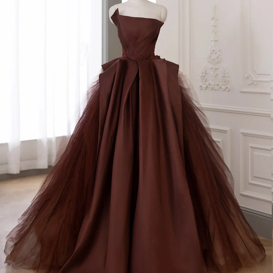 espresso brown dress Marsela Lace Bodice Gown | | Debs & Prom Finish:Dark Burl her regular size Height Women's Clothing Winter Bridesmaid Dresses &