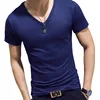 Short sleeves V-neck blue