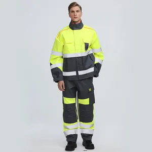 Wholesale Construction Uniforms Flame Resistant Fireproof Hi Vis Reflective Clothing Welding Suits Fire Retardant Suit