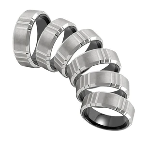 Ring Tungsten Factory Men's Tungsten Steel Ring Custom Stainless Steel Carbide Wholesale Man Jewelry Fine Fashion Rings for Men