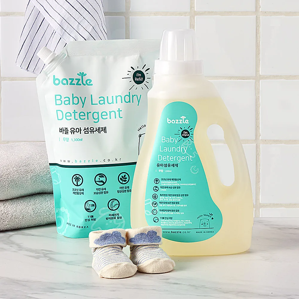 Korean Laundry Bazzle Baby Laundry Detergent 1300ml No Fragrance Eco