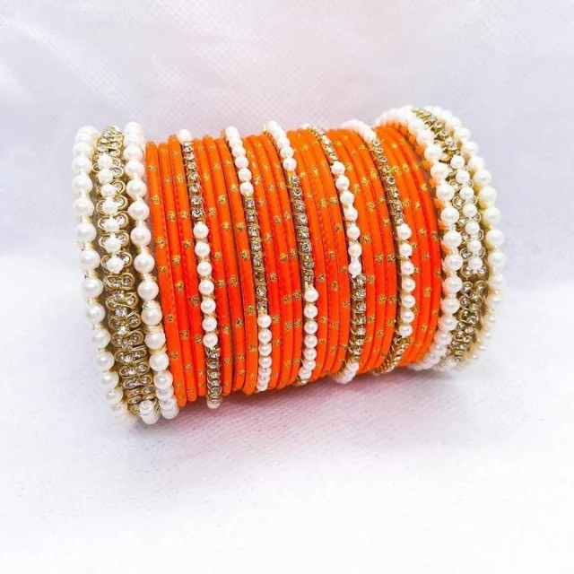 Set Di 8 Bracciali Touchstone In Filo Di Seta Indiano Intrecciato A Mano, Colore Foglia Di Tè Con Strass, Taglia Extralarge - 2