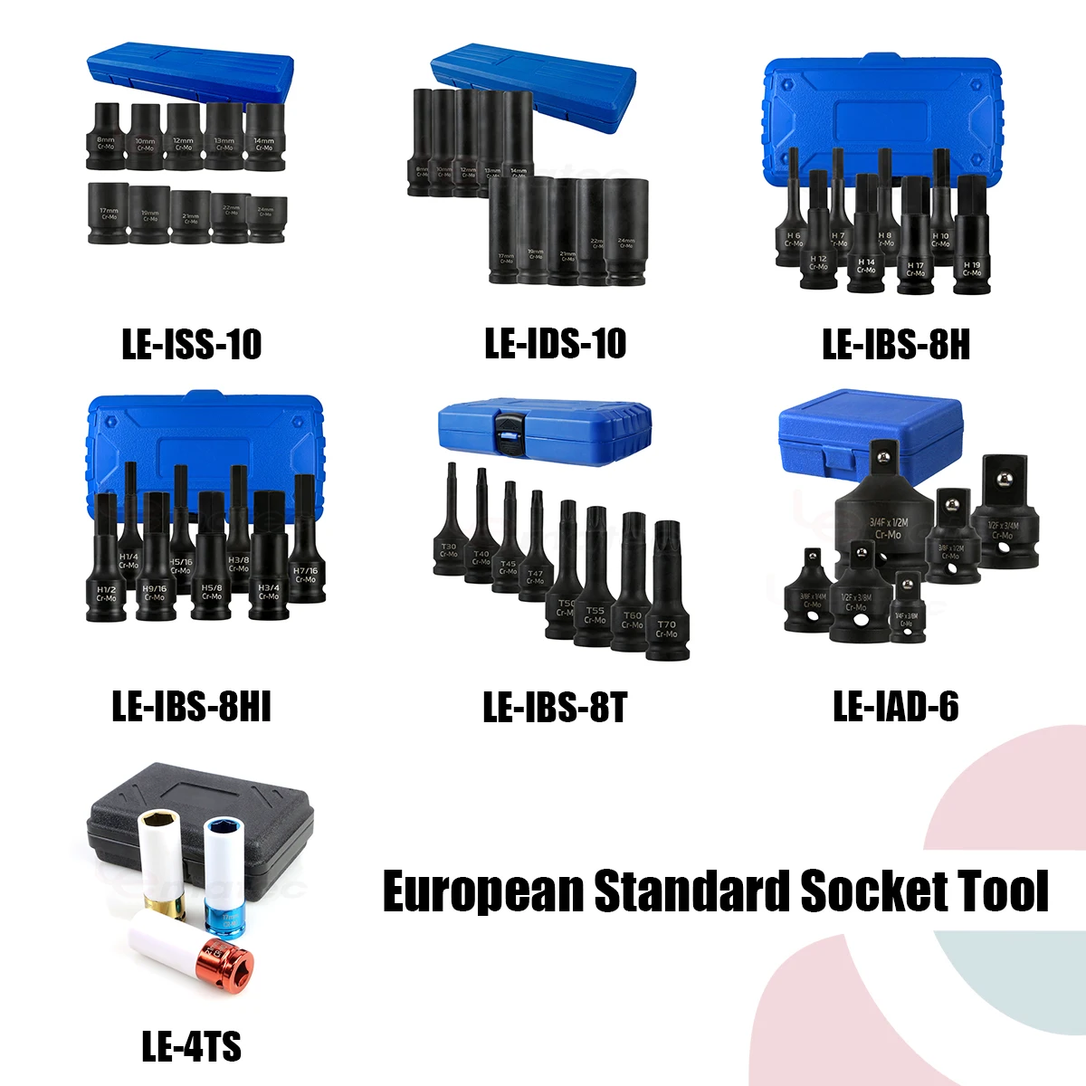 10 PCS DIY Deep Impact Socket Set Cr-mo 1/2-Inch Drive Taiwan Made ...
