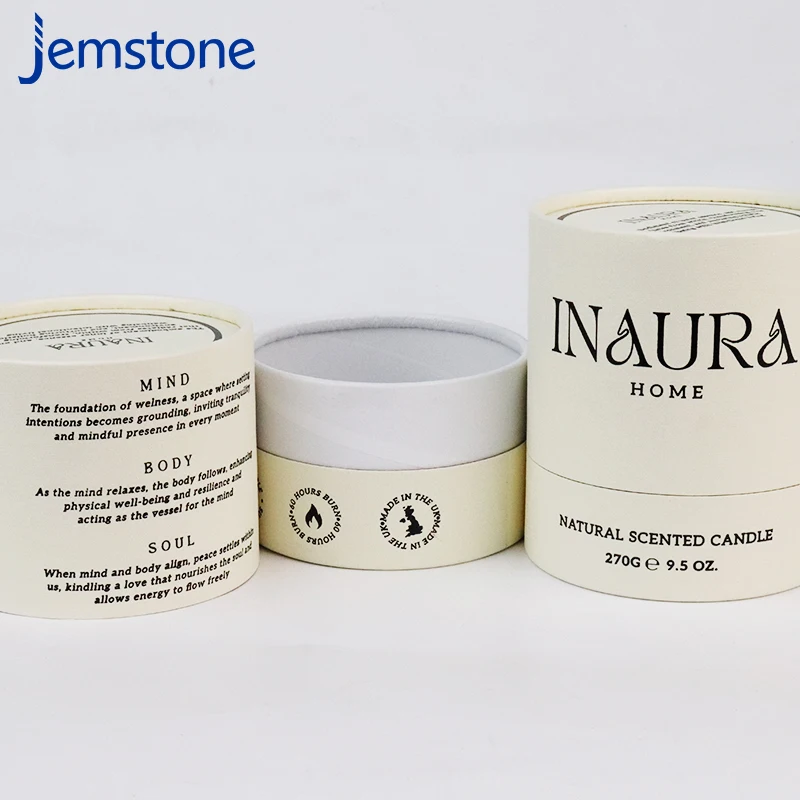Customized Cardboard Container Handmade Soy Wax Private Label Luxury Natural Scented Candle Glass Jar Box Paper Tube Packaging