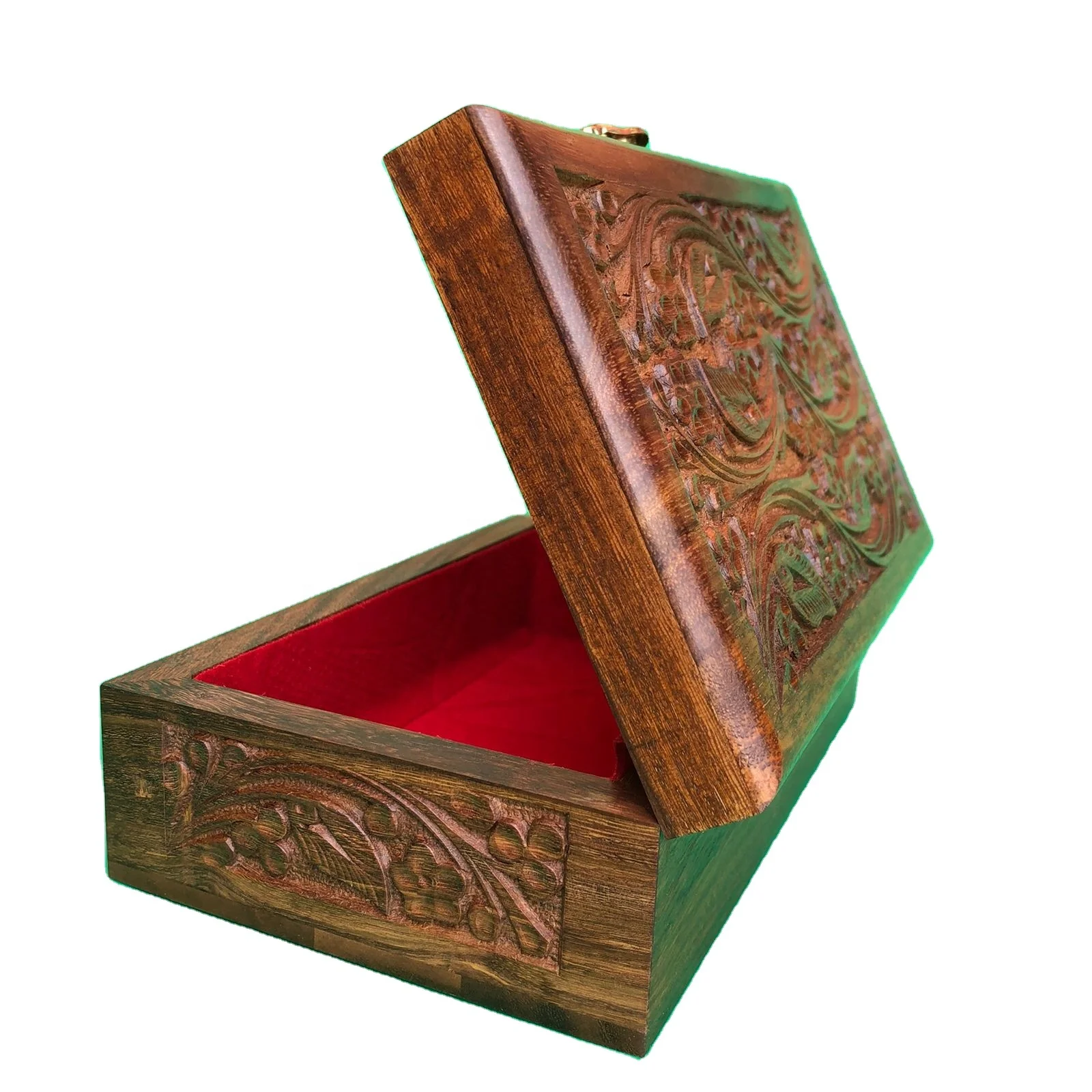 High Quality Original Sheesham Wood Hand Carved Wooden Jewelry Box,Handmade Wooden Jewelry Box