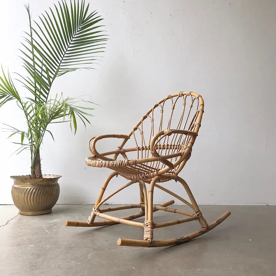 Contemporary Rattan Rocking Chair Luxury natural rattan rocking chair outdoor patio wicker lounge chairs ...