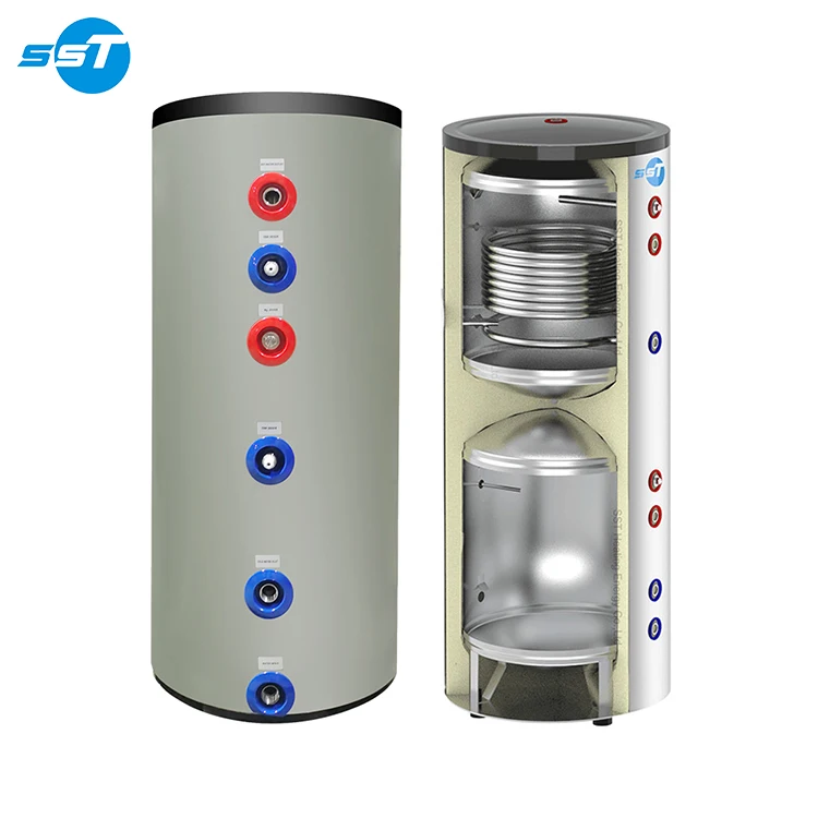 Hot selling home hotel use stainless steel air source hot water tank for the heat pump 300 liters
